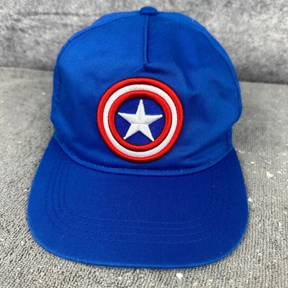 Marvel Captain America Hat Youth Blue Adjustable Snapback Embroidered Logo - Picture 6 of 16